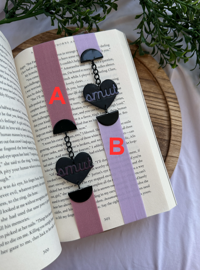 Smutty Book Club Clay Bookmark | Spicy Romance Elastic Page Holder
