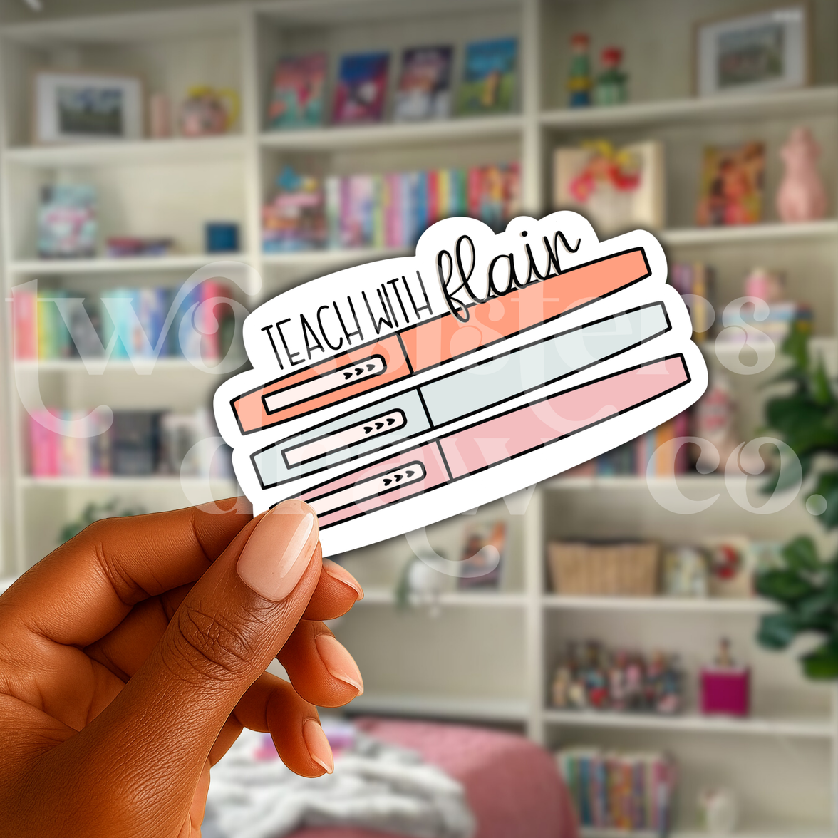 Teach with Flair Pens Teacher Sticker