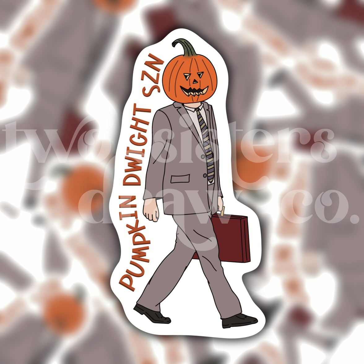 Dwight Schrute Pumpkin Head Sticker