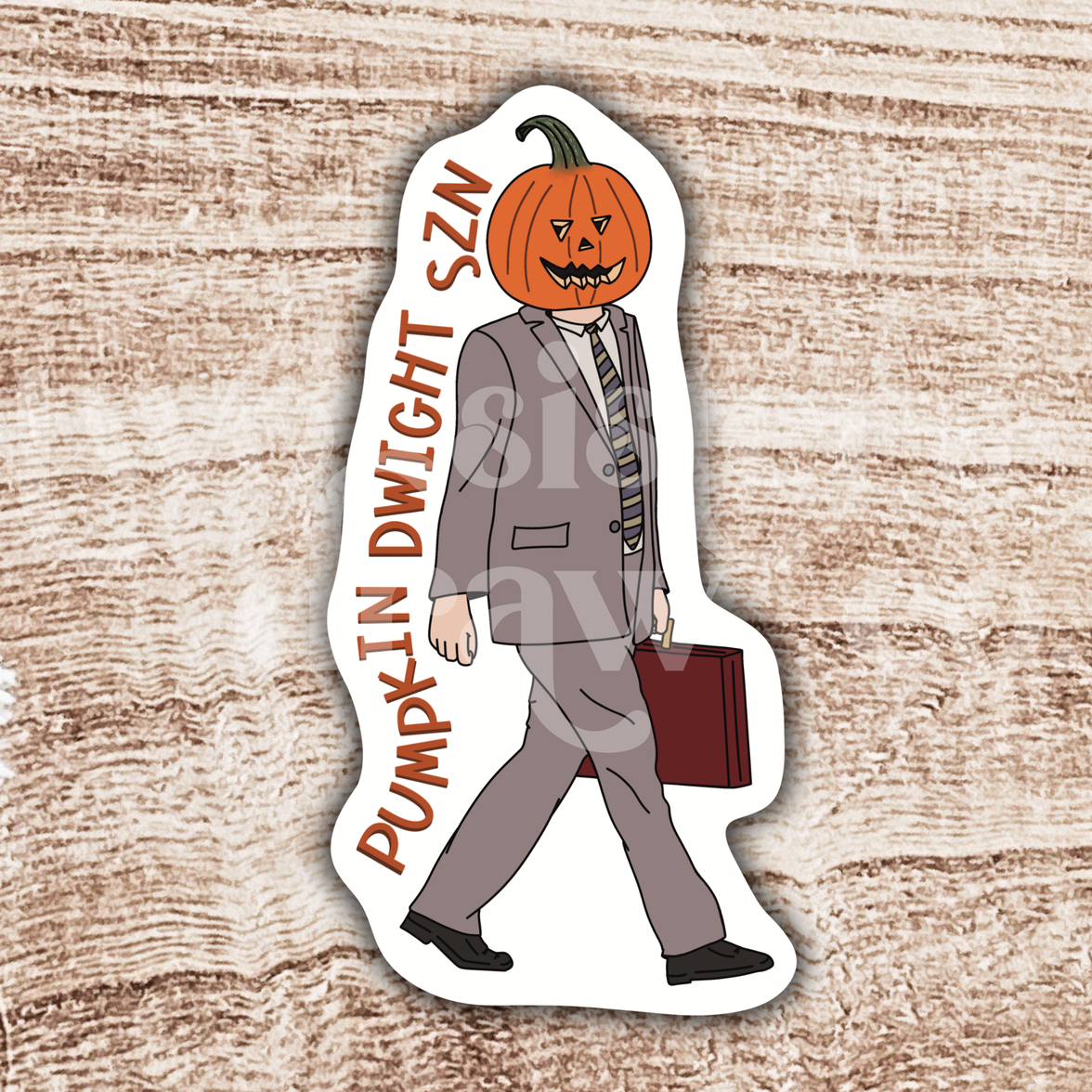 Dwight Schrute Pumpkin Head Sticker