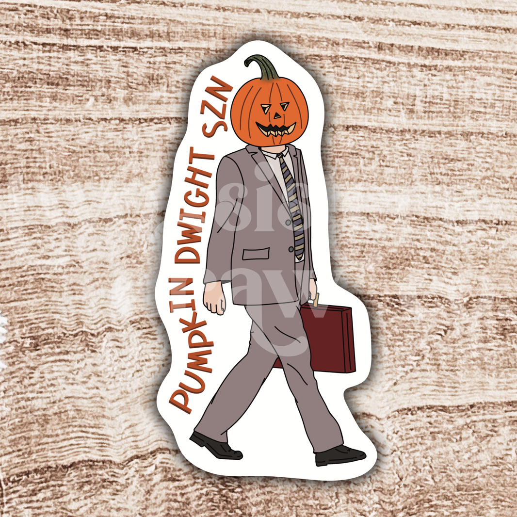 Dwight Schrute Pumpkin Head Sticker