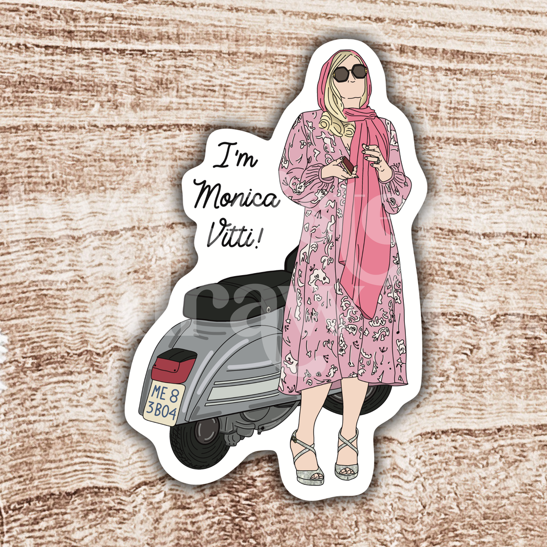 Tanya McQuoid "I'm Monica Vitti!" Italy Vespa Sticker