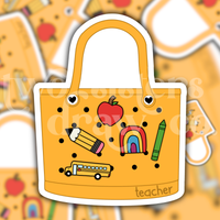 Yellow Teacher Bogg Bag Sticker