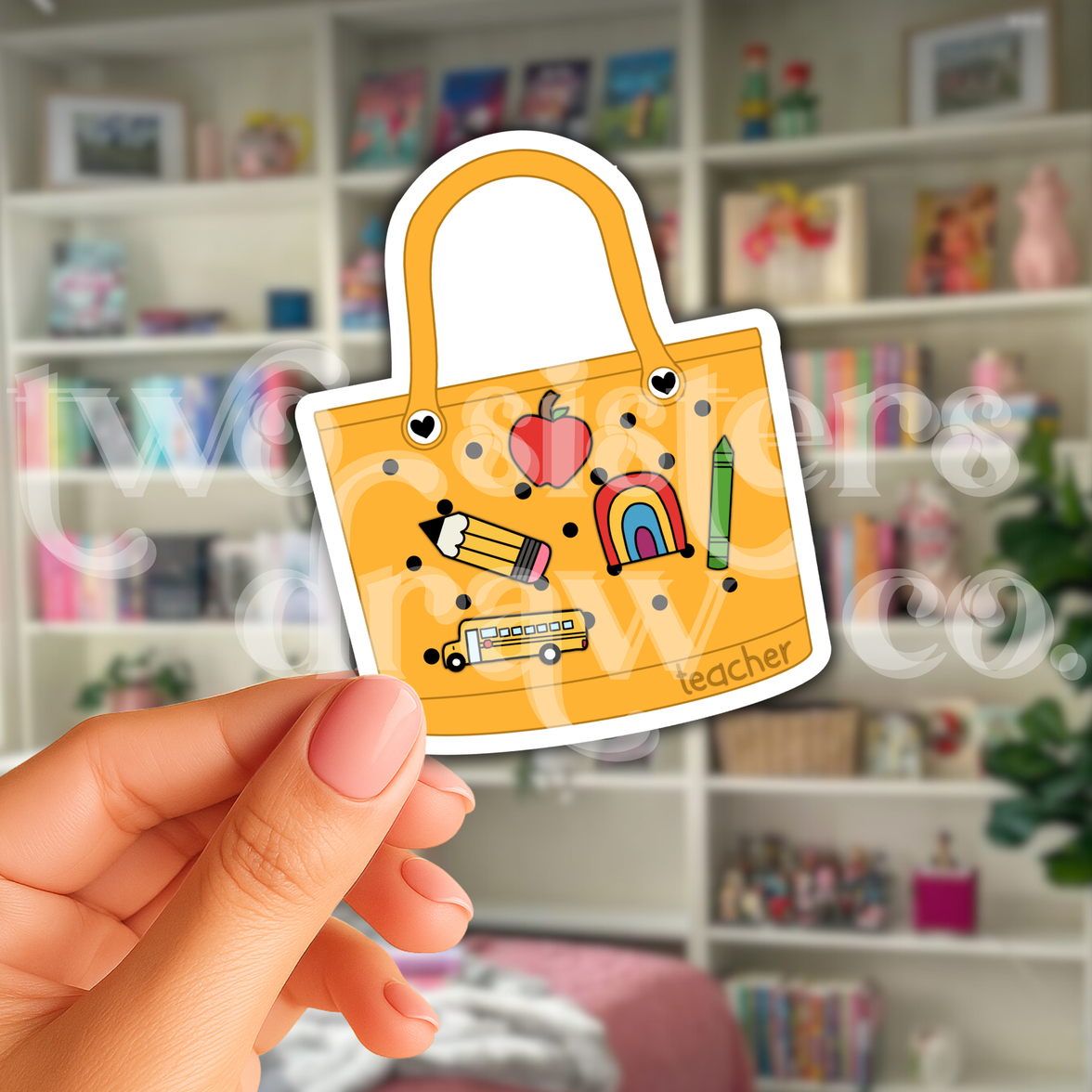 Yellow Teacher Bogg Bag Sticker