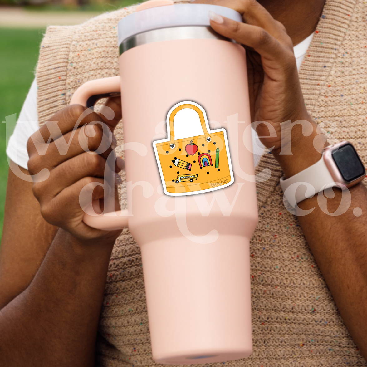 Yellow Teacher Bogg Bag Sticker