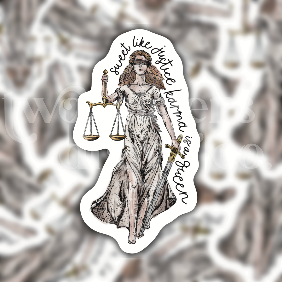 Lady Justice Karma Is A Queen Taylor Swift Social Justice Sticker
