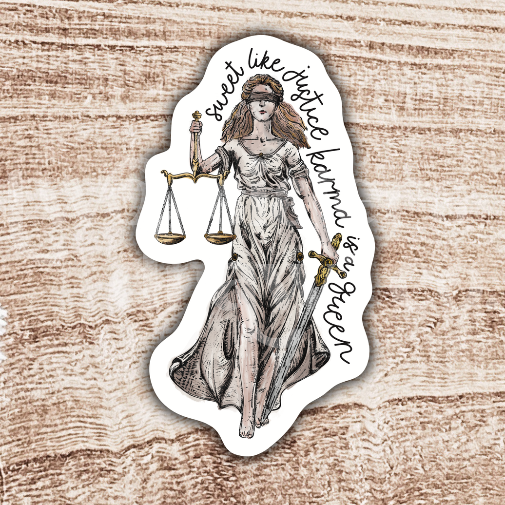Lady Justice Karma Is A Queen Taylor Swift Social Justice Sticker