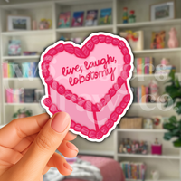 Live Laugh Lobotomy Pink Heart Cake Sticker